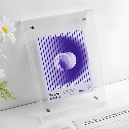 Akryl fotoramme 16x21 cm i transparent – neon retro-design