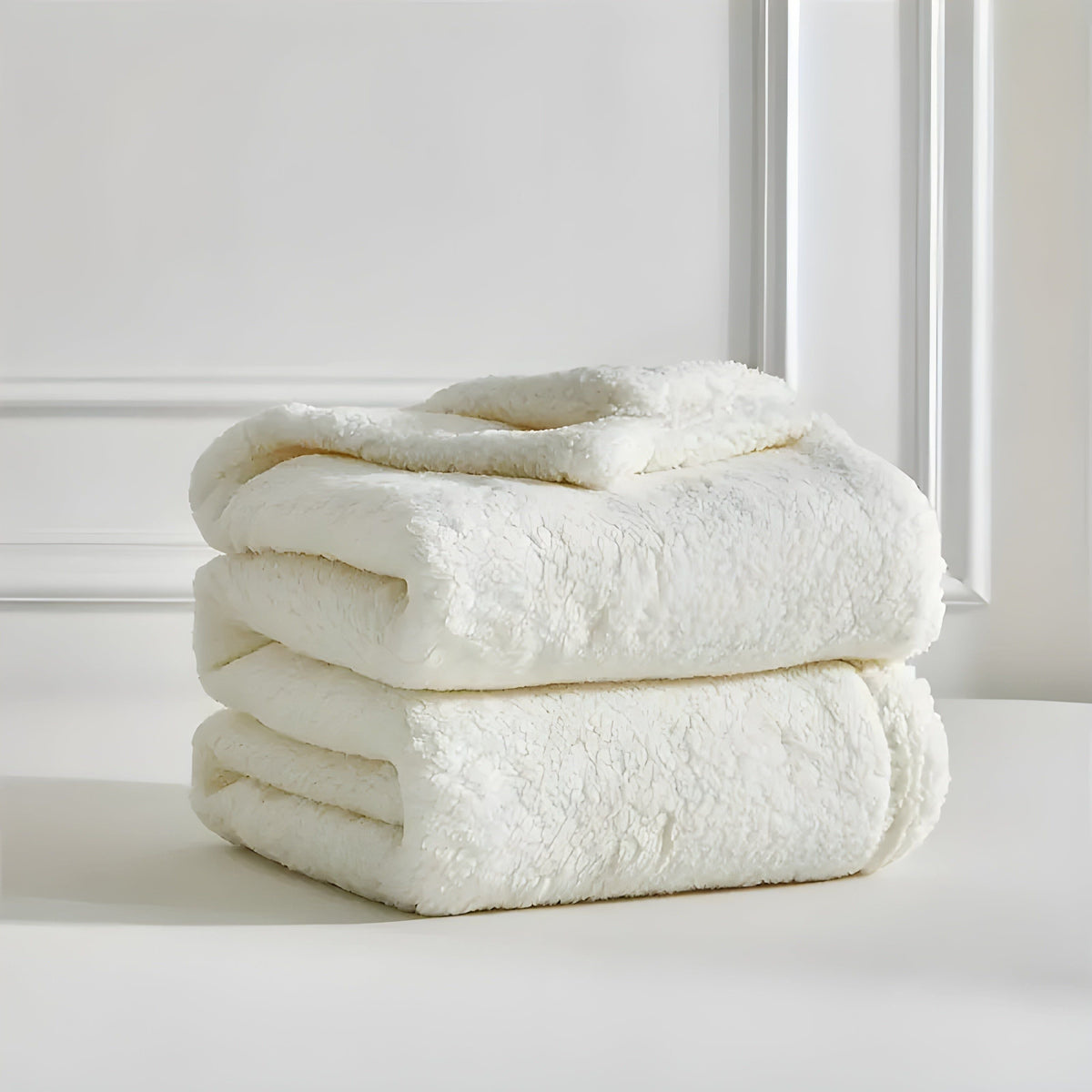 DoubleCozy Tæppe – Afslappet Dobbeltsidet Sherpa-fleecetæppe