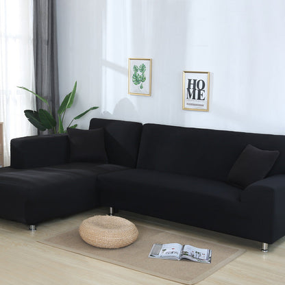 Elastisk sofabetræk i sort til 4-personers sofa, 235–300 cm