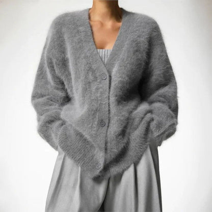 Cashmere cardigan detalje af stof og kvalitet
