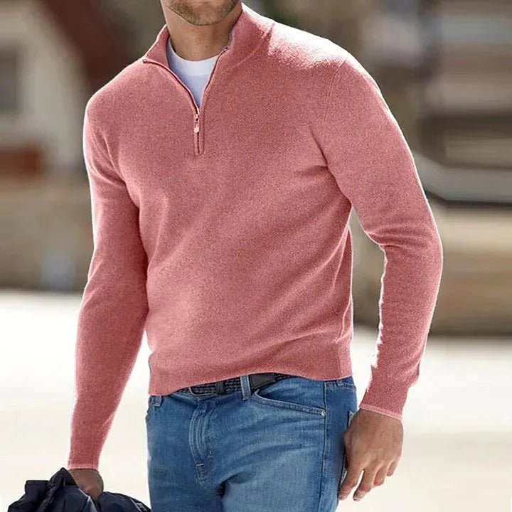 Kashmirsweater til mænd med lange ærmer i regular fit