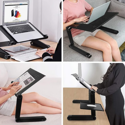 Laptopstativ med aftagelig musepad set fra siden