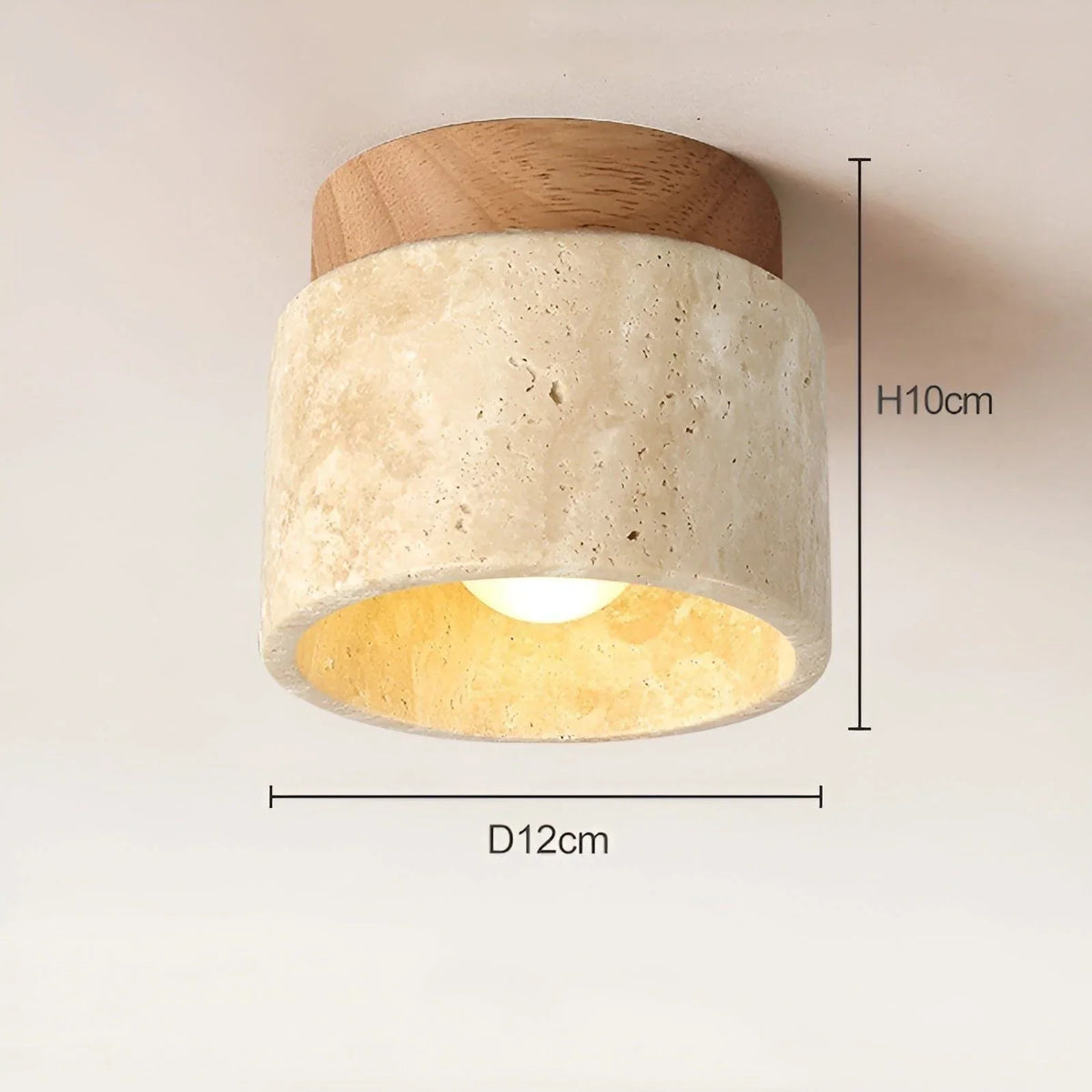 Lumi Stone Loftlampe i Travertin – Japansk Inspireret Loftlys - VELISSE17Lioren