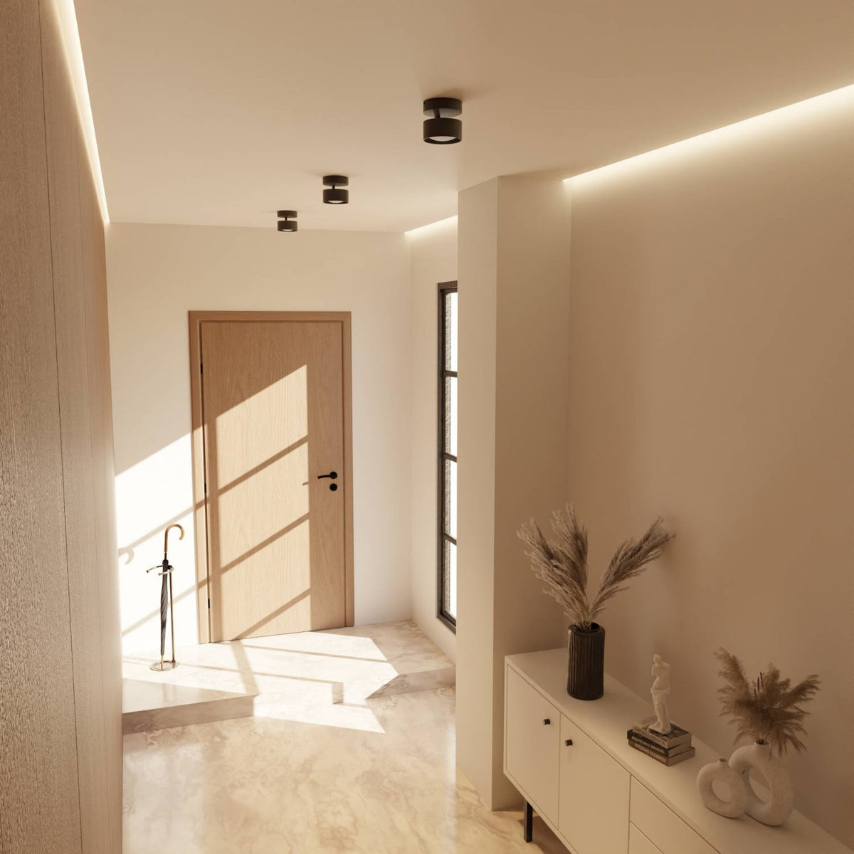 LED-lampe sort finish – detalje af aluminium materiale
