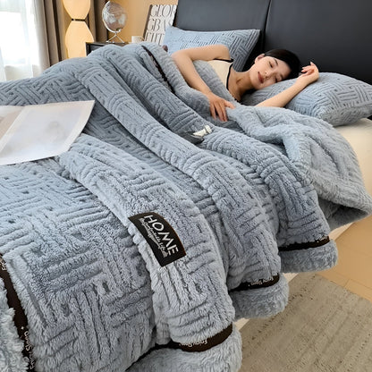 Luftigt Fleecetæppe – Blødt og Åndbart | Varmt Plaid til Sofa og Seng