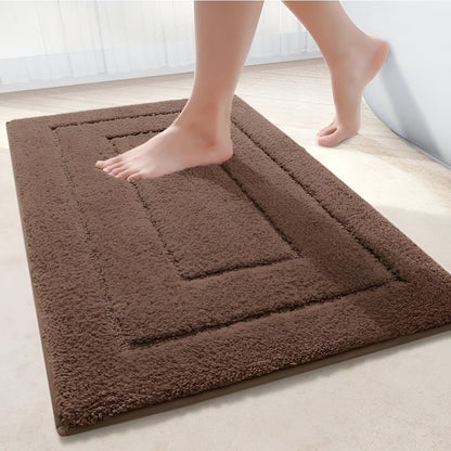 Mikrofiberbademåtte 41x61 cm i brun – vandabsorberende og maskinvaskbar