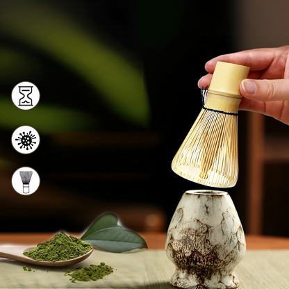Matcha-tesæt opstillet klar til brug – 6 dele inkluderet