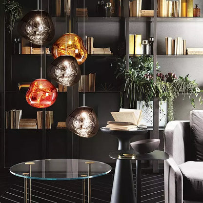 Organisk loftlampe dia 38 cm i interiørmiljø