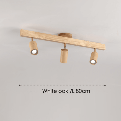 5-spot skinnelampe i hvid eg over spisebord