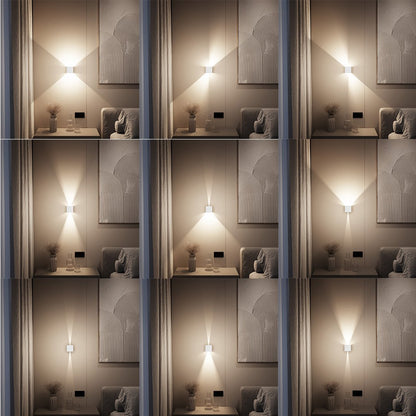 Sort væglampe med 6W LED-lyskilde i funktion